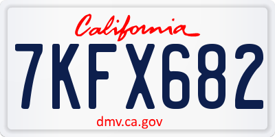 CA license plate 7KFX682