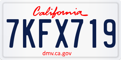 CA license plate 7KFX719
