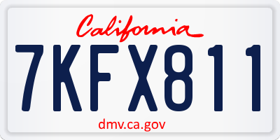 CA license plate 7KFX811