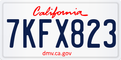 CA license plate 7KFX823