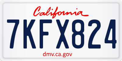 CA license plate 7KFX824