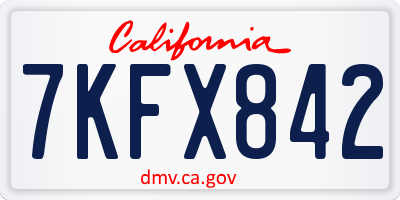 CA license plate 7KFX842