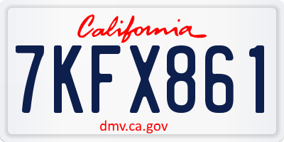 CA license plate 7KFX861