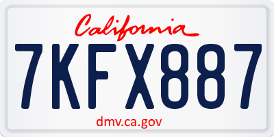 CA license plate 7KFX887