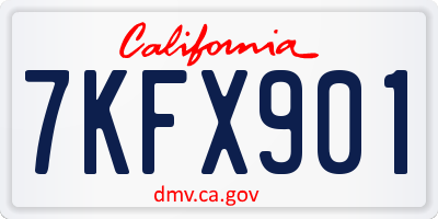 CA license plate 7KFX901
