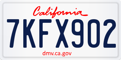CA license plate 7KFX902