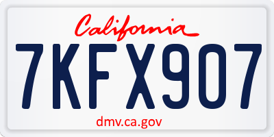 CA license plate 7KFX907