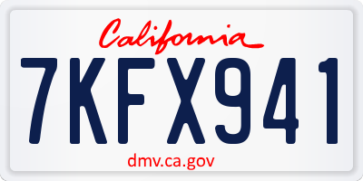 CA license plate 7KFX941