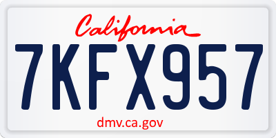 CA license plate 7KFX957