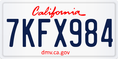 CA license plate 7KFX984