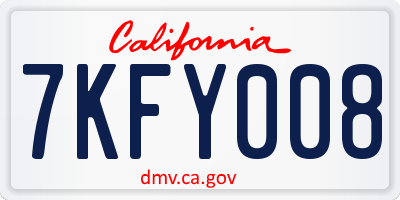 CA license plate 7KFY008