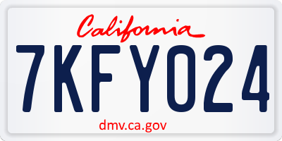 CA license plate 7KFY024