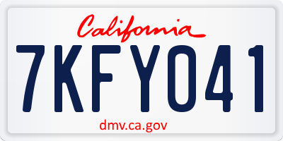 CA license plate 7KFY041