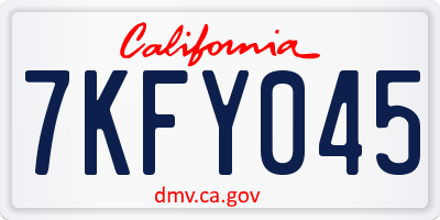 CA license plate 7KFY045