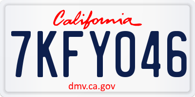 CA license plate 7KFY046