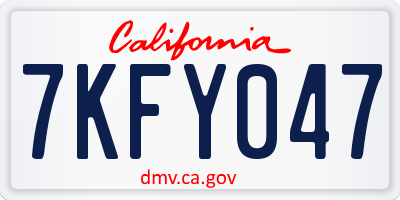 CA license plate 7KFY047