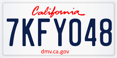CA license plate 7KFY048