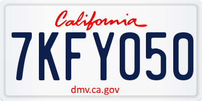 CA license plate 7KFY050