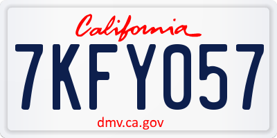 CA license plate 7KFY057