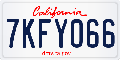 CA license plate 7KFY066