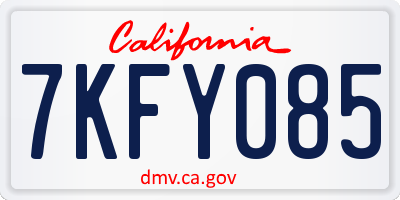 CA license plate 7KFY085