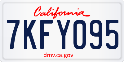 CA license plate 7KFY095