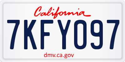 CA license plate 7KFY097