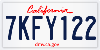 CA license plate 7KFY122