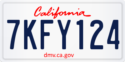 CA license plate 7KFY124