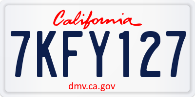 CA license plate 7KFY127