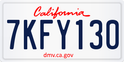 CA license plate 7KFY130