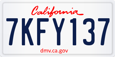 CA license plate 7KFY137