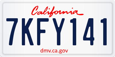 CA license plate 7KFY141
