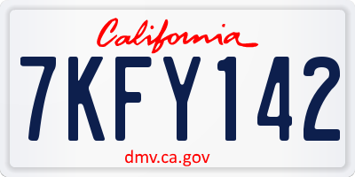 CA license plate 7KFY142