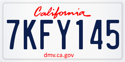 CA license plate 7KFY145