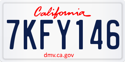 CA license plate 7KFY146