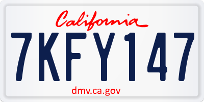 CA license plate 7KFY147