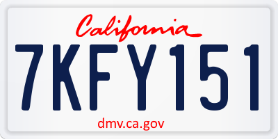 CA license plate 7KFY151