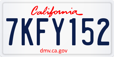 CA license plate 7KFY152