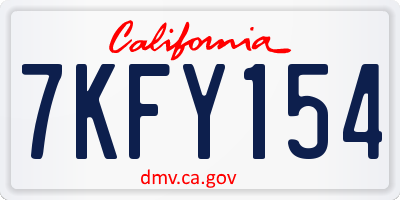 CA license plate 7KFY154