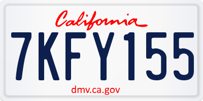 CA license plate 7KFY155