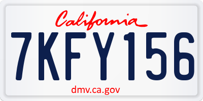 CA license plate 7KFY156