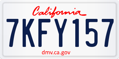 CA license plate 7KFY157