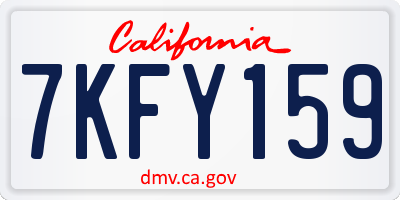 CA license plate 7KFY159