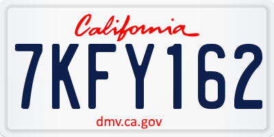 CA license plate 7KFY162