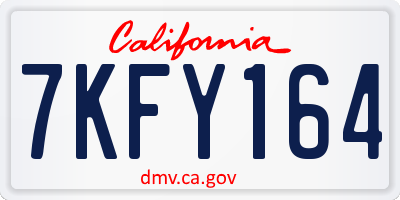 CA license plate 7KFY164