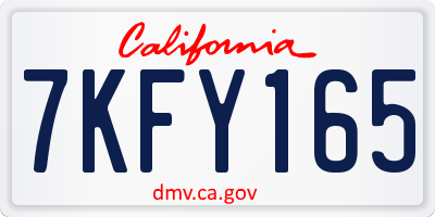 CA license plate 7KFY165
