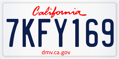 CA license plate 7KFY169