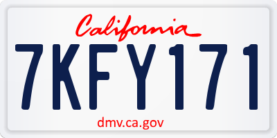 CA license plate 7KFY171