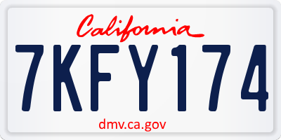 CA license plate 7KFY174